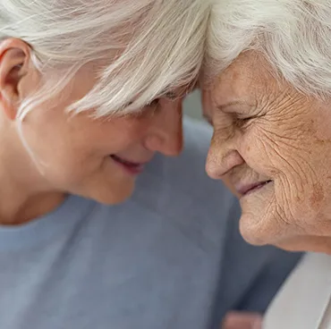 Elderly woman with daughter